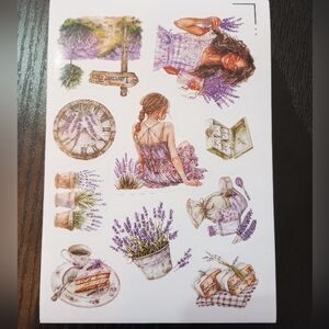 Lavender Farm Cottage Sticker Sheet Floral Home Design Decals